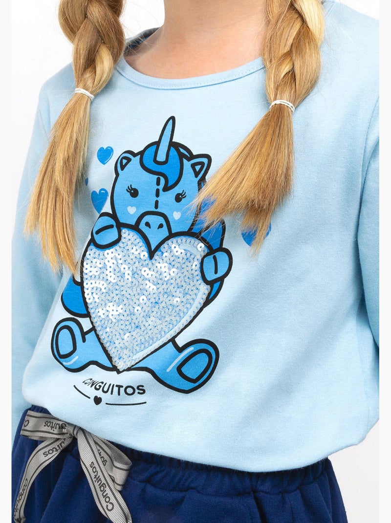 Camiseta conguitos Azul-real - Kiabi