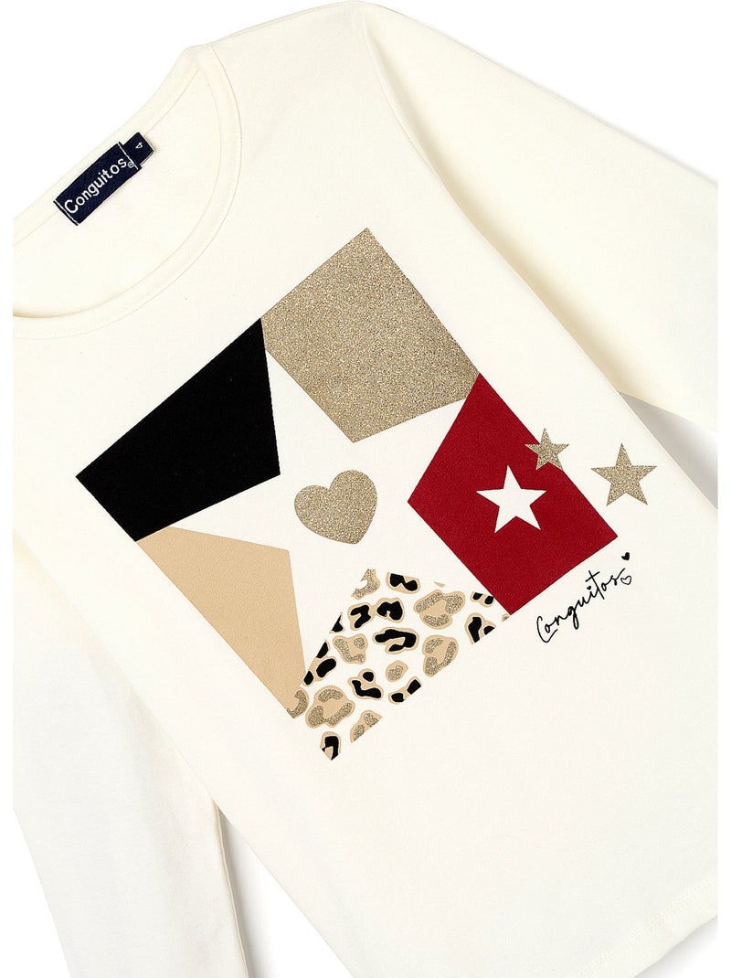 Camiseta conguitos estampado estrella Branco - Kiabi