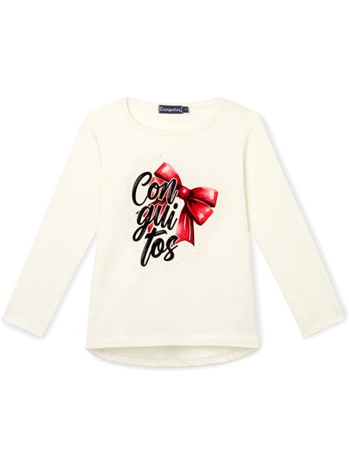 Camiseta conguitos larga estampado - Kiabi