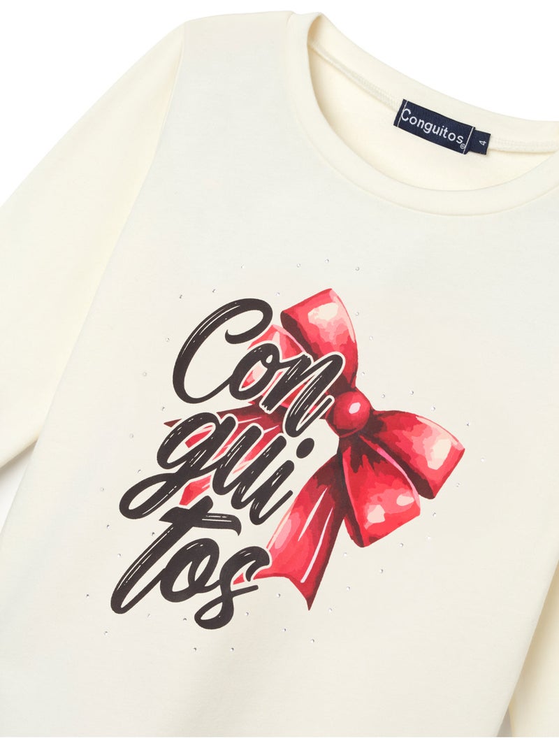 Camiseta conguitos larga estampado Branco - Kiabi