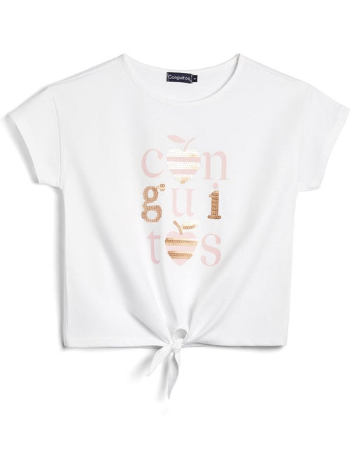 Camiseta conguitos lentejuelas - Kiabi