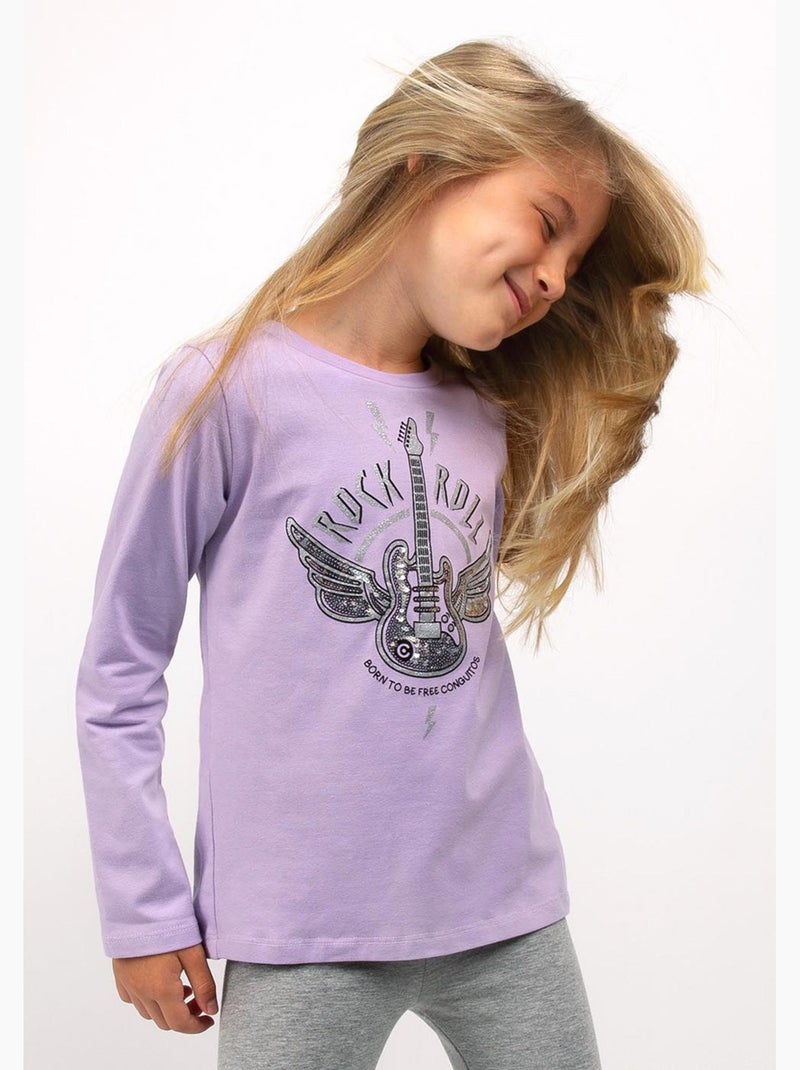 Camiseta conguitos Malva lilás - Kiabi