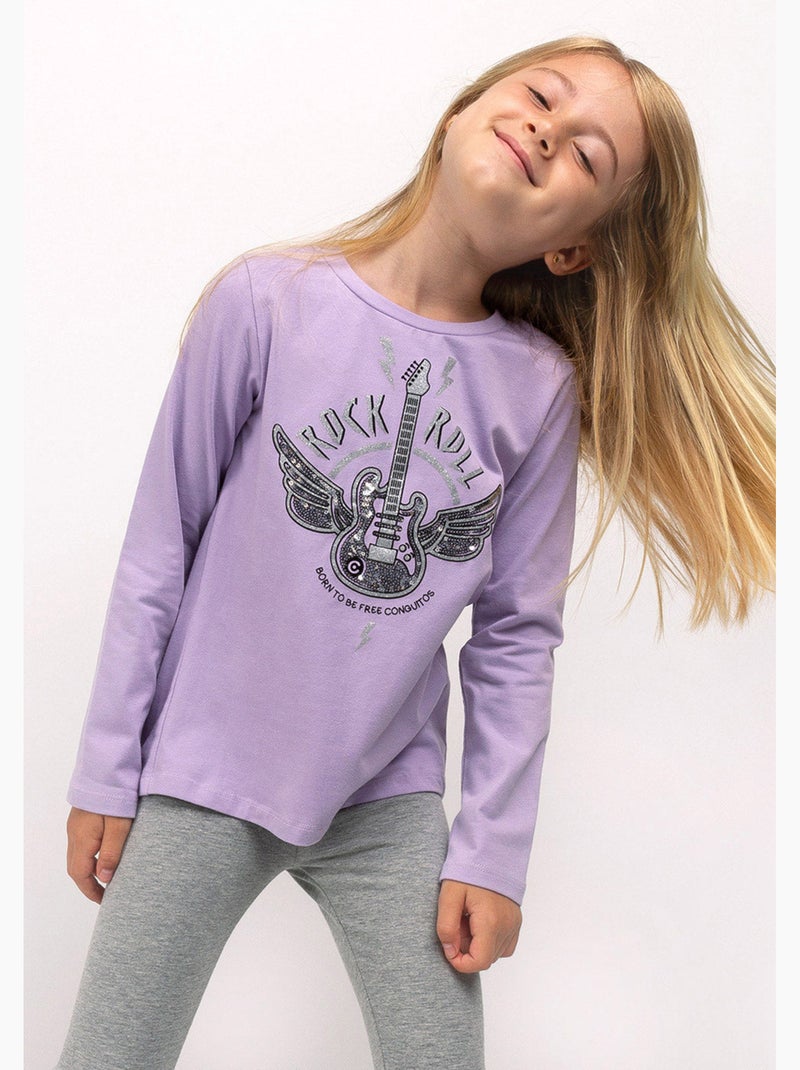 Camiseta conguitos Malva lilás - Kiabi