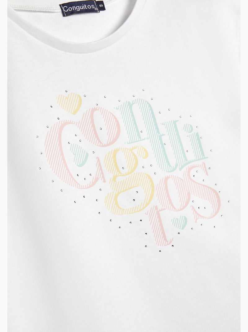 Camiseta conguitos strass ts Branco - Kiabi
