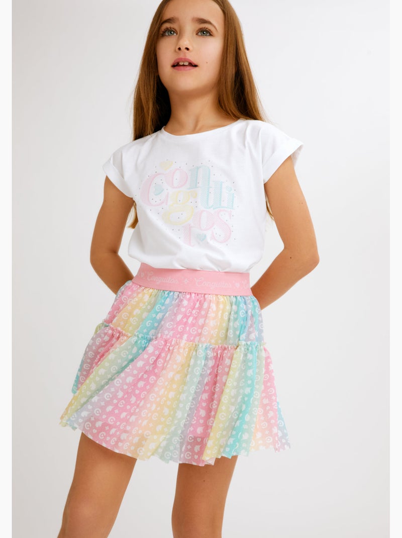 Camiseta conguitos strass ts Branco - Kiabi