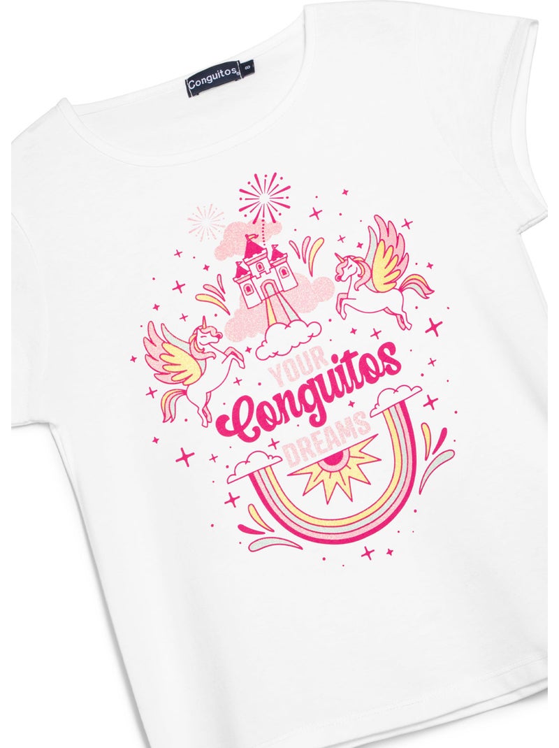 Camiseta conguitos unicornio Branco - Kiabi