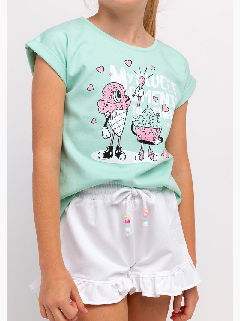 Camiseta conguitos Verde claro - Kiabi