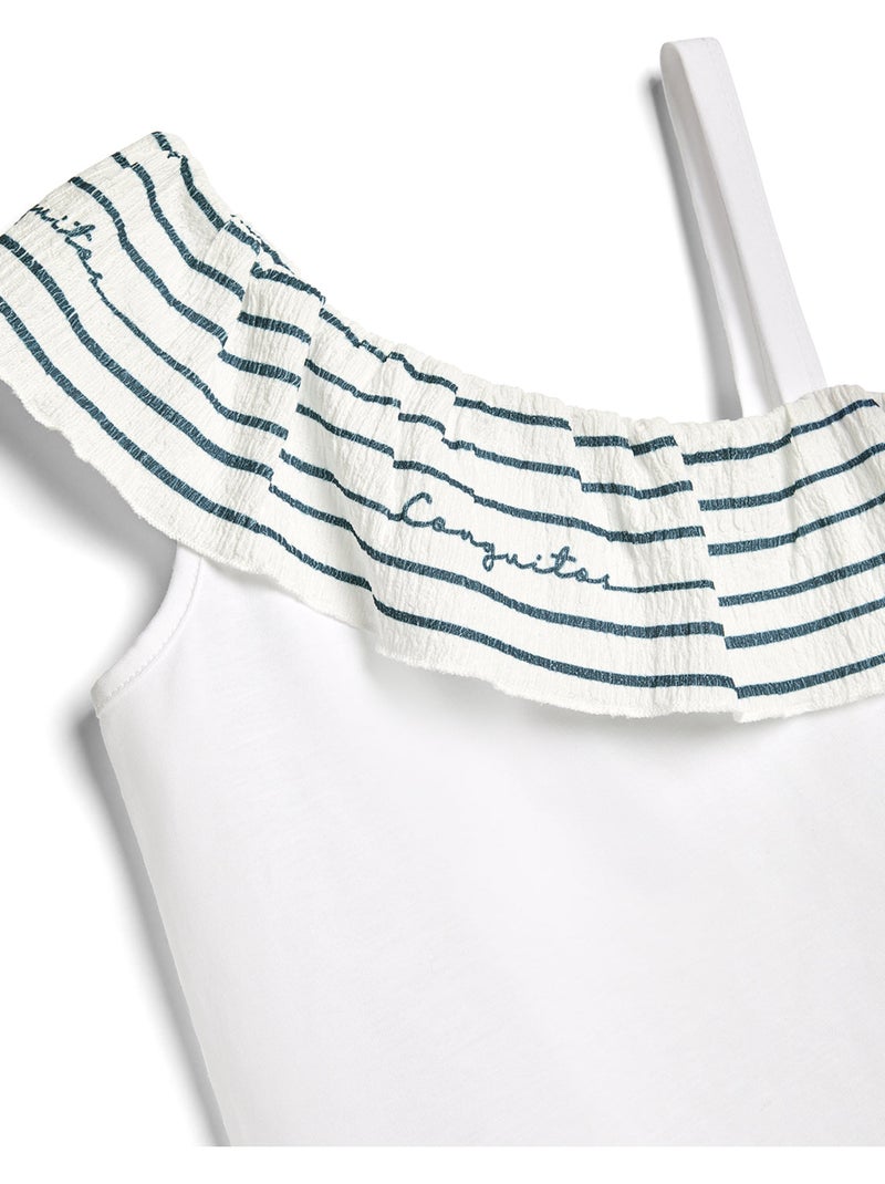 Camiseta conguitos volante Branco - Kiabi