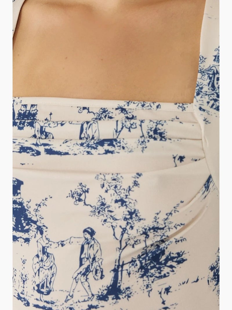 Camiseta de manga comprida franzida hiccup Azul - Kiabi
