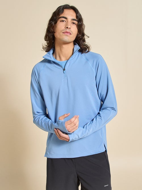 Camiseta desportiva com gola alta com fecho - (ekstract) - Kiabi Camiseta desportiva com gola alta com fecho - (ekstract) - Kiabi