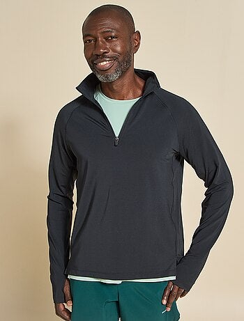 Camiseta desportiva com gola alta com fecho - (ekstract)