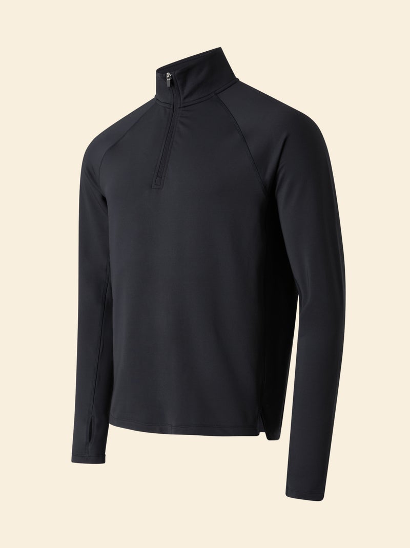 Camiseta desportiva com gola alta com fecho - (ekstract) Preto - Kiabi