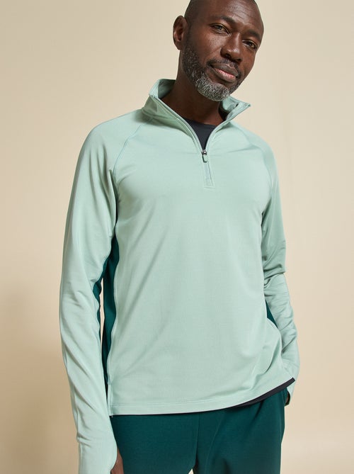 Camiseta desportiva com gola alta com fecho - (ekstract) - Kiabi