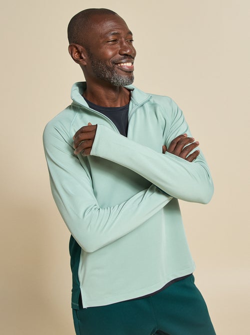 Camiseta desportiva com gola alta com fecho - (ekstract) - Kiabi