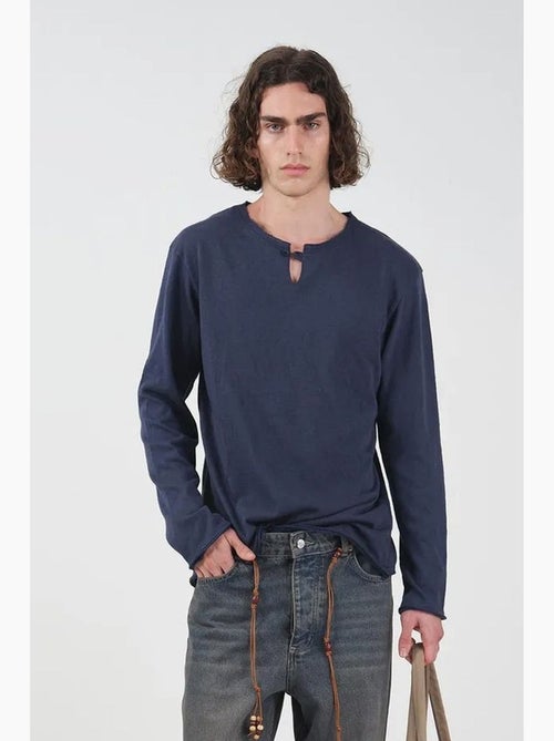 Camiseta gola redonda manga comprida em algodão giesto - Kiabi Camiseta gola redonda manga comprida em algodão giesto - Kiabi