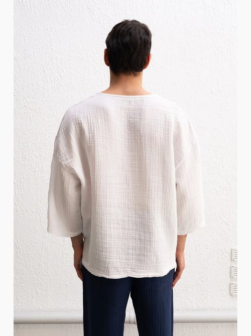 Camiseta gola redonda manga comprida em musselina giesto - Kiabi Camiseta gola redonda manga comprida em musselina giesto - Kiabi