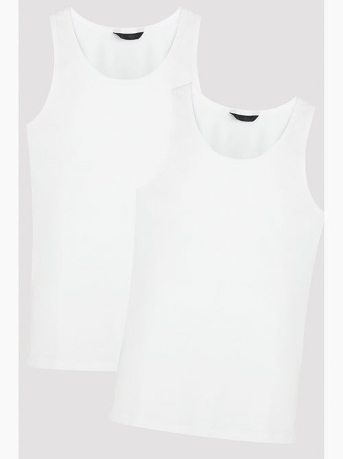 Camiseta interior masculina com alças largas, pack de 2 penti - Kiabi Camiseta interior masculina com alças largas, pack de 2 penti - Kiabi