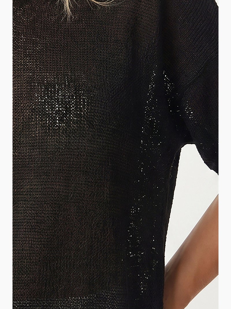Camiseta malha fina manga comprida istanbul Preto - Kiabi