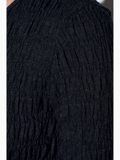 Camiseta malha texturizada abotoada manga comprida dilvin - Kiabi