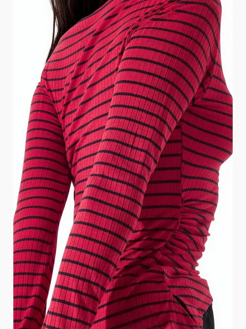 Camiseta manga comprida algodão elastano busem Vermelho - Kiabi