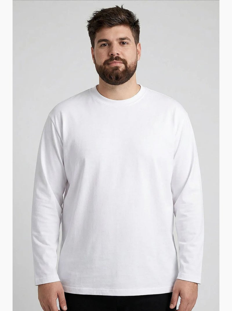 Camiseta manga comprida algodão elastano tommy Branco - Kiabi