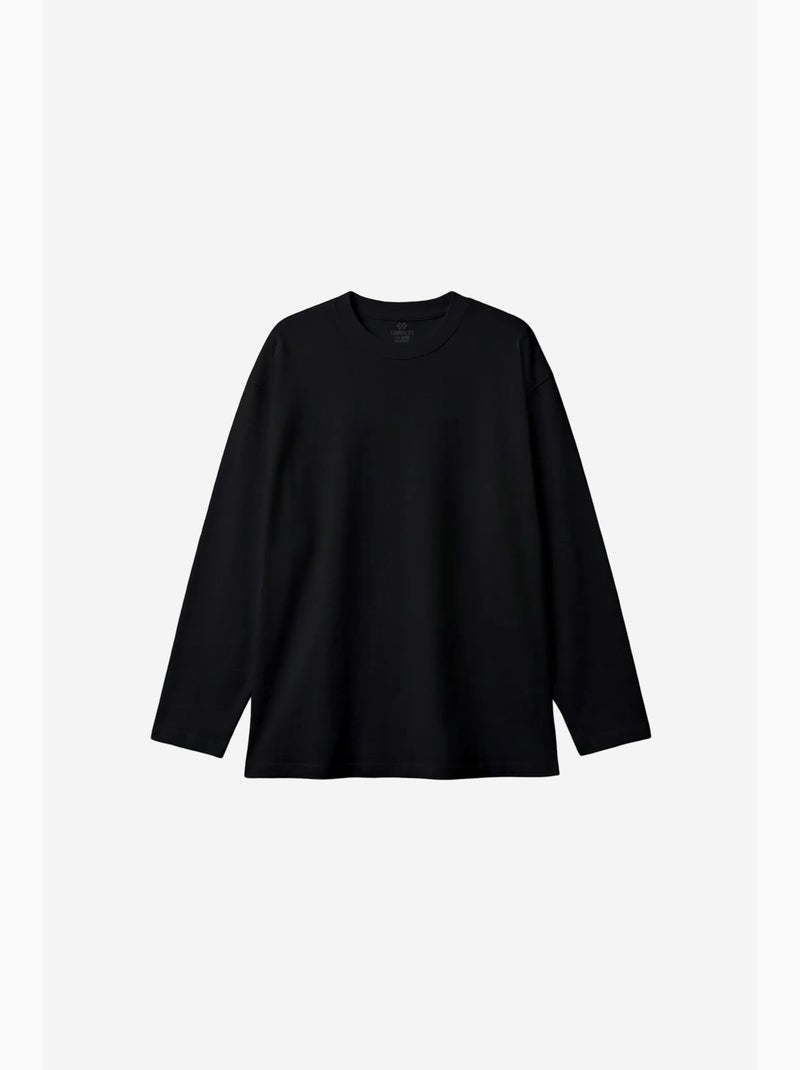 Camiseta manga comprida algodão elastano tommy Preto - Kiabi