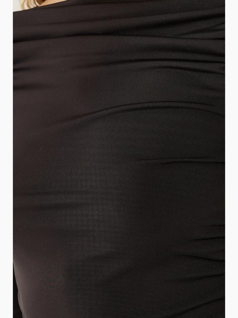 Camiseta manga comprida com drapeado hiccup Preto - Kiabi