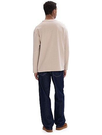 Camiseta masculina de algodão de manga comprida com gola careca giesto