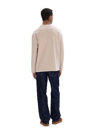 Camiseta masculina de algodão de manga comprida com gola careca giesto