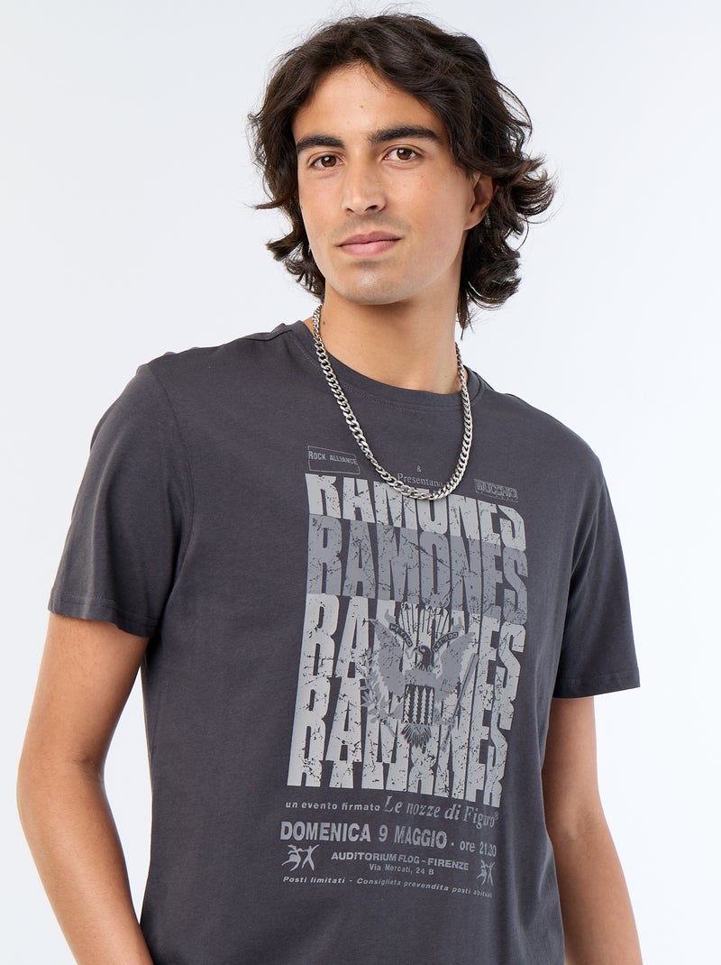Camiseta 'Ramones' de manga curta Preto - Kiabi