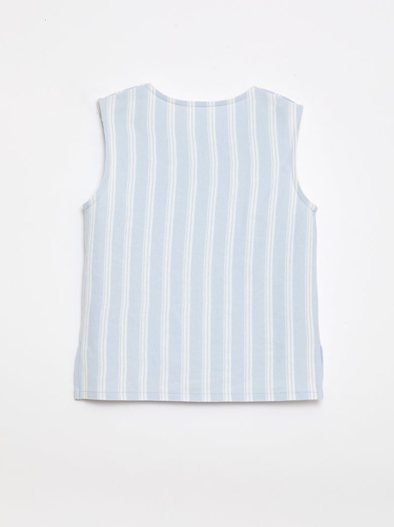 Camiseta sem mangas com laços decorativos - coleção fácil de vestir Azul - Kiabi