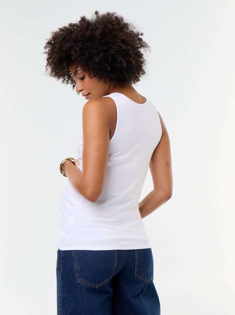 Camisete de gravidez com cavas americanas Branco - Kiabi