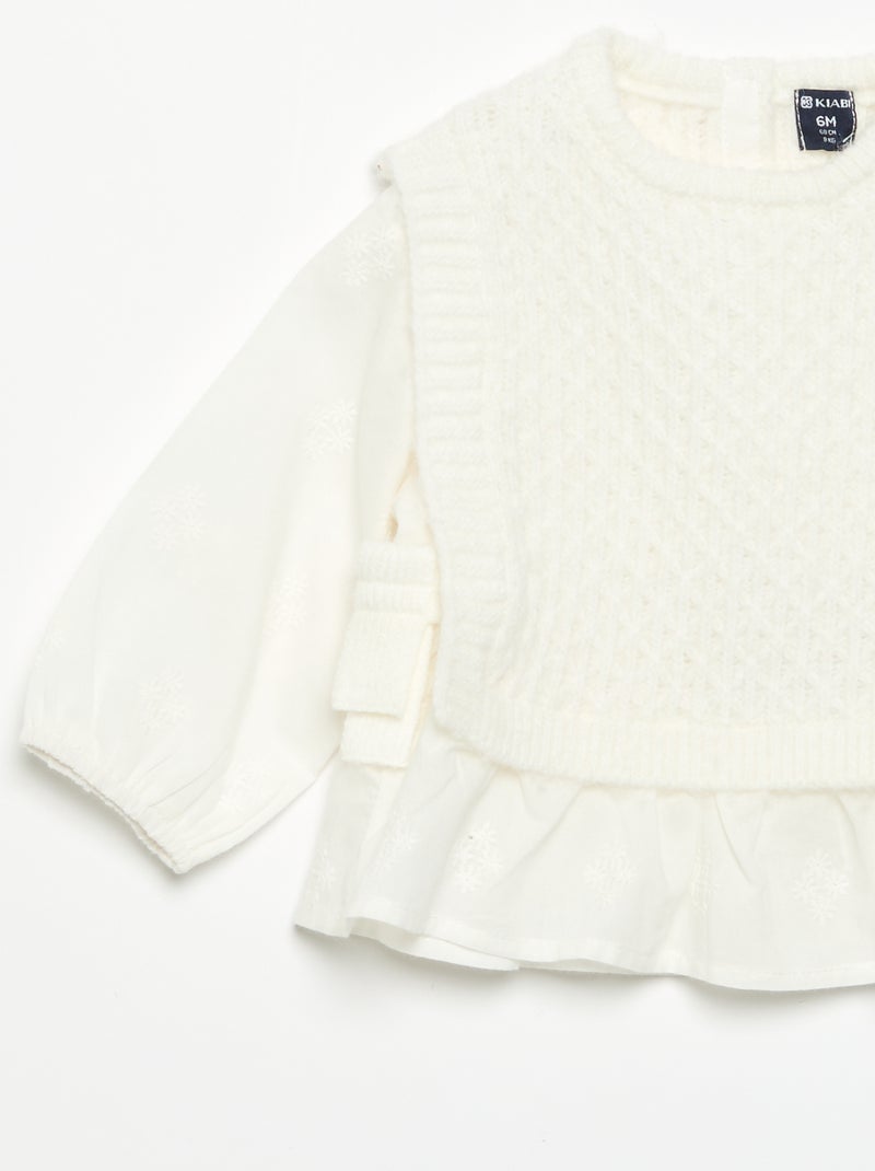 Camisola 2 em 1 Bege - Kiabi