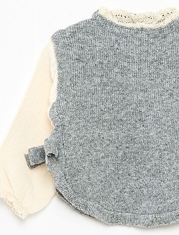 Camisola 2 em 1 com blusa em gaze de algodão