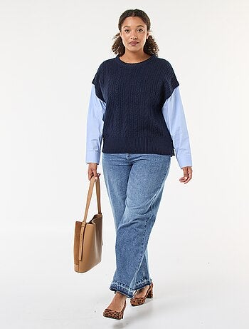 Camisola 2-em-1 com camisa