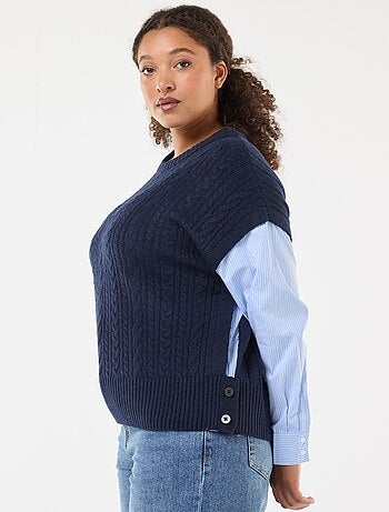 Camisola 2-em-1 com camisa