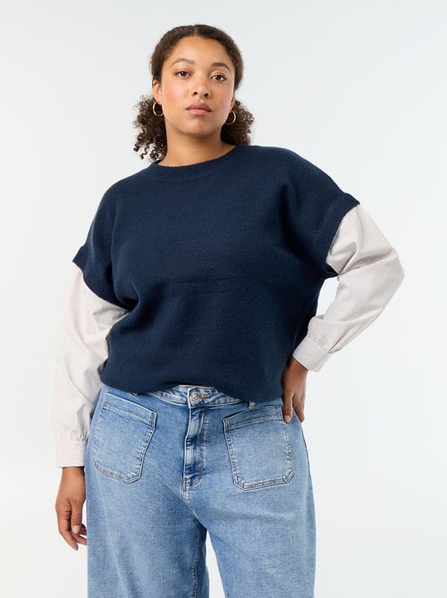 Camisola 2-em-1 com camisa - Kiabi