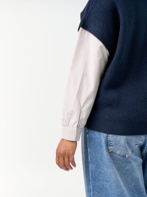 Camisola 2-em-1 com camisa - Kiabi
