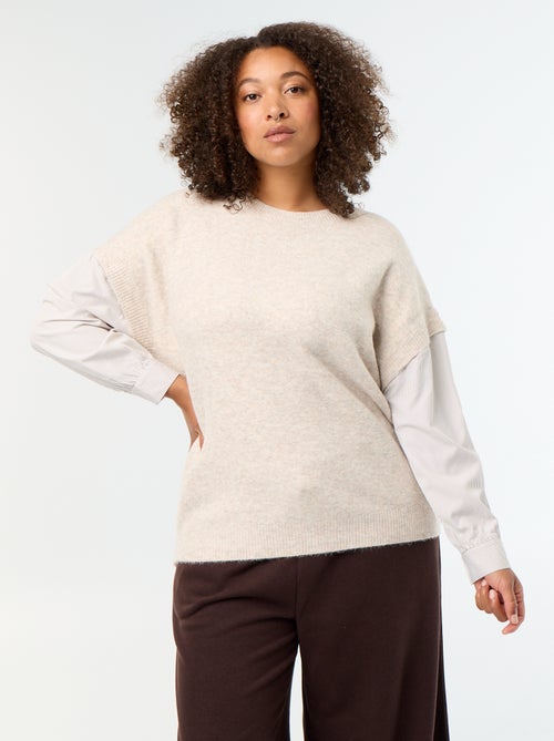 Camisola 2-em-1 com camisa - Kiabi