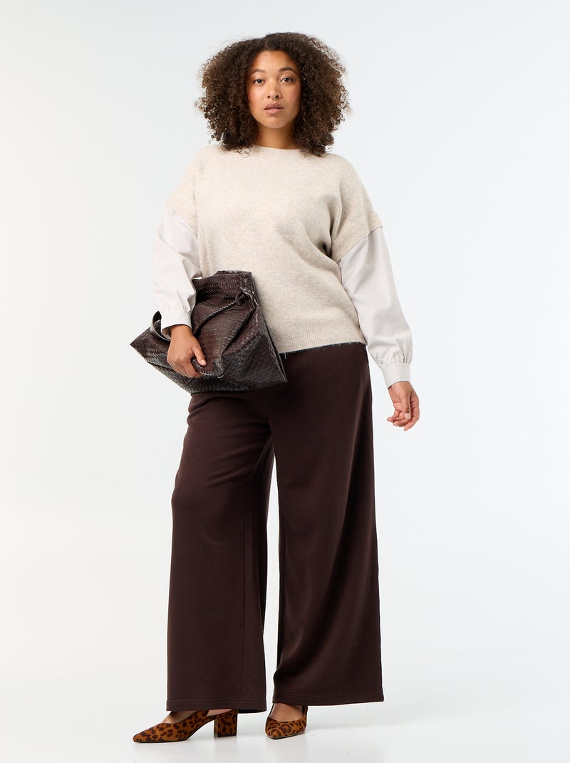 Camisola 2-em-1 com camisa Bege - Kiabi