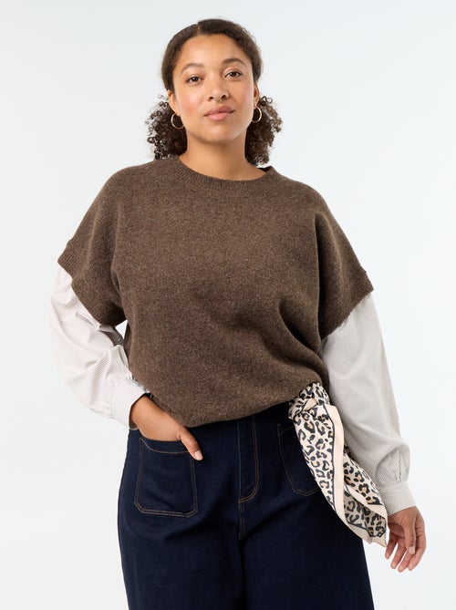 Camisola 2-em-1 com camisa - Kiabi