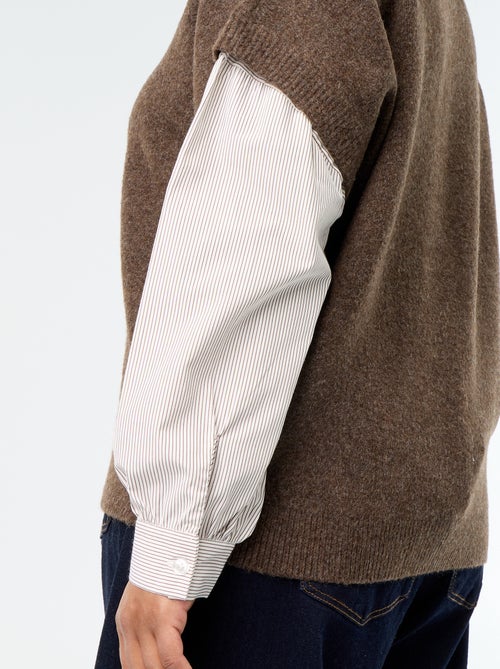 Camisola 2-em-1 com camisa - Kiabi