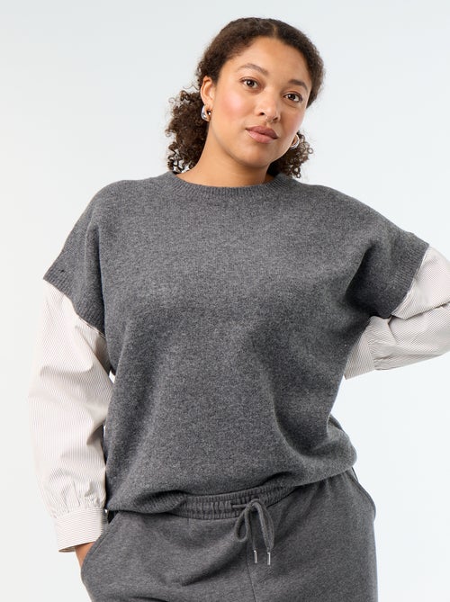 Camisola 2-em-1 com camisa - Kiabi