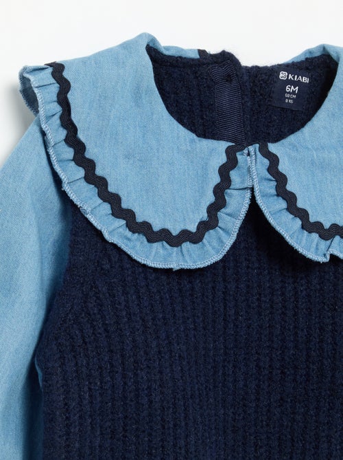Camisola 2 em 1 com gola Peter Pan - Kiabi