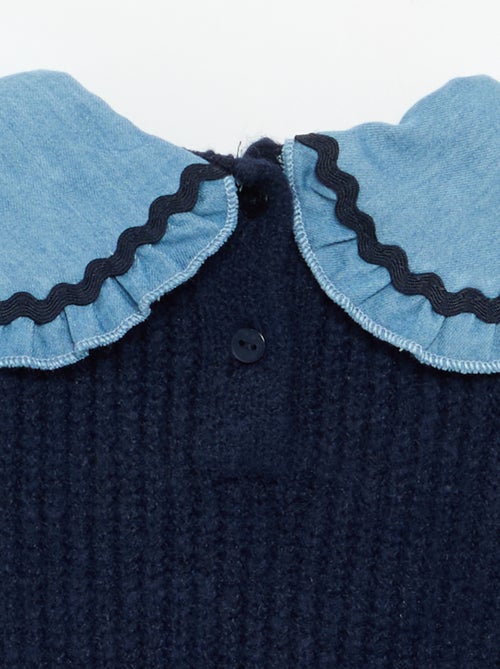 Camisola 2 em 1 com gola Peter Pan - Kiabi