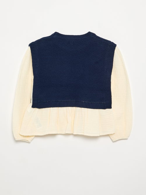 Camisola 2 em 1 efeito blusa - Kiabi Camisola 2 em 1 efeito blusa - Kiabi