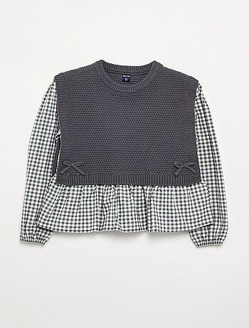 Camisola 2 em 1 efeito blusa