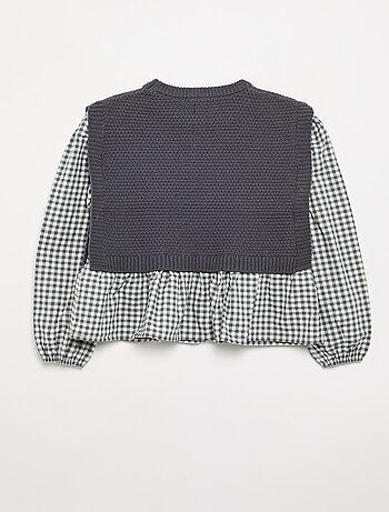 Camisola 2 em 1 efeito blusa