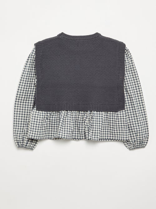 Camisola 2 em 1 efeito blusa - Kiabi Camisola 2 em 1 efeito blusa - Kiabi
