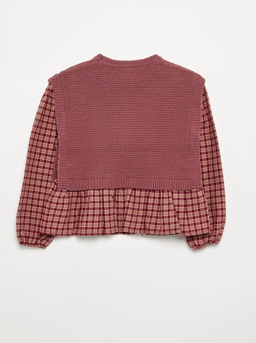 Camisola 2 em 1 efeito blusa - Kiabi
